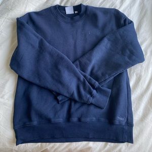 TNA cozy fleece perfect crew sweatshirt in navy blue
